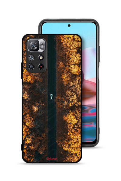 Tolwak غطاء حماية لهاتف شاومي ريدمي نوت 11 4G، طريق في أشجار الخريف