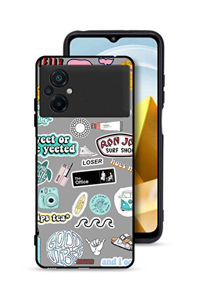 Tolwak Xiaomi Poco M5 4G Protective Case Cover Good Vibes Stickers