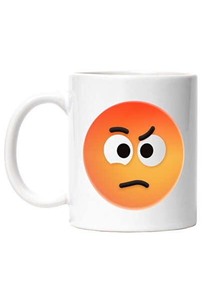 INOVATIX Cana alba personalizata, Emoticon, Emoji, Fata Nervoasa, Ochi, INOVA...