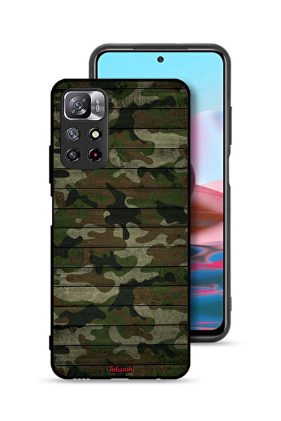 Tolwak غطاء حماية لهاتف شاومي ريدمي نوت 11 4G بنمط خشبي مموه