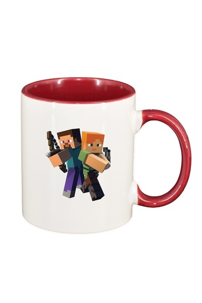 INOVATIX Cana alba personalizata, Minecraft, interior rosu-inchis, D1470, INO...