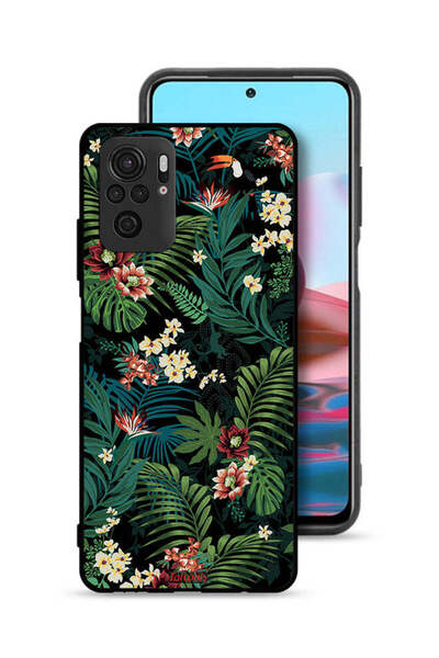 Tolwak Xiaomi Redmi Note 10S Protective Case Cover Tropical Leaves