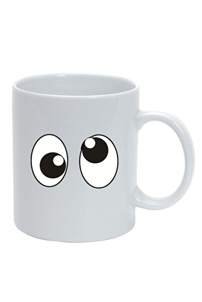 INOVATIX Персонализирана бяла чаша, Очи, бяла, D269, INOVATIX®. 330 мл