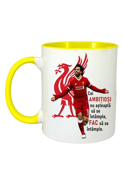 INOVATIX Personalized White Mug, Salah Ambition, Yellow Handle and Interior, ®. 330ml