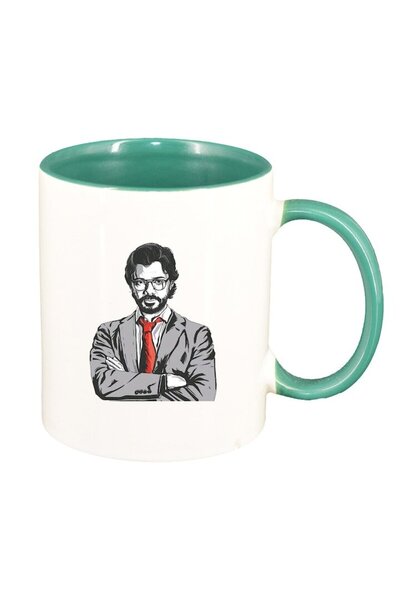 INOVATIX Cana alba personalizata, La Casa De Papel, interior verde, D1489, IN...