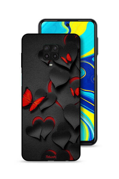 Tolwak غطاء حماية لهاتف شاومي ريدمي نوت 9 برو بنقشة قلوب وفراشات