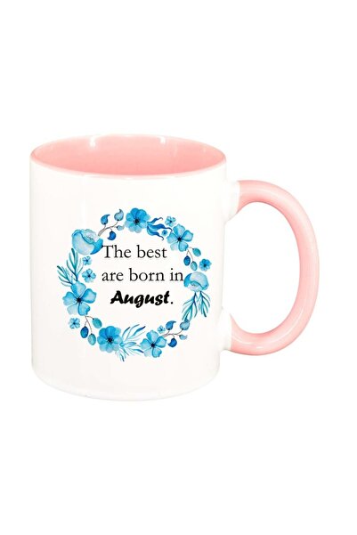 INOVATIX Cana alba personalizata, Flori, The best are born in..., interior roz, D1069, INOVATIX®. 330ml