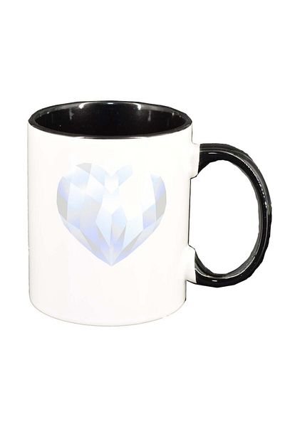 INOVATIX Personalized white mug, Love, black interior, D385, INOVATIX®. 330ml