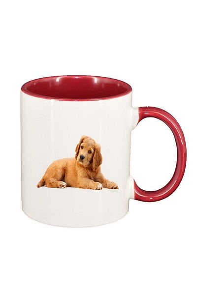 INOVATIX Personalized white mug, Dog, red interior, D353, INOVATIX®. 330ml