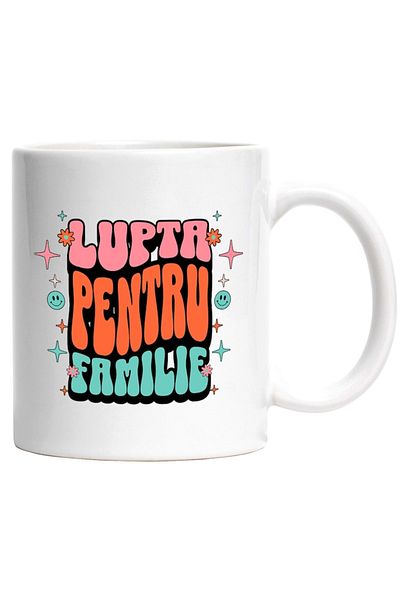 INOVATIX Personalized white mug, Fight for Family, INOVATIX®. 330ml