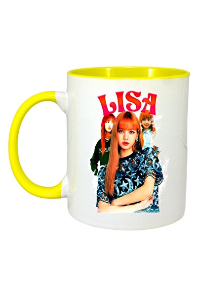 INOVATIX Cana Alba Personalizata, Formatia/trupa Lisa 2, Maner Si Interior Galben, ®. 330ml