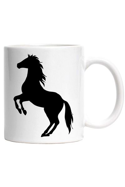 INOVATIX Personalized white mug, a horse standing on its hind legs, INOVATIX®. 330ml