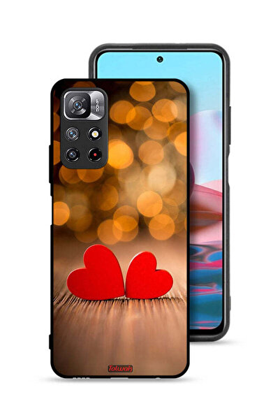 Tolwak غطاء حماية لهاتف شاومي ريدمي نوت 11 4G برسومات قلبين جميلين