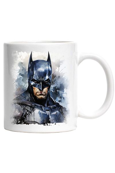 INOVATIX Personalized white mug, Bruce Wayne, Portrait, Batman, Watercolor Effect, Mask, DC, INOVATIX®. 330ml