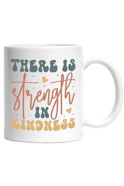 INOVATIX Personalized white mug, hearts and There is power in kindness, INOVATIX®. 330ml