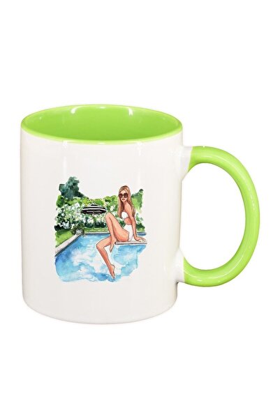 INOVATIX Cana alba personalizata, Woman summer, interior verde deschis, D1474...