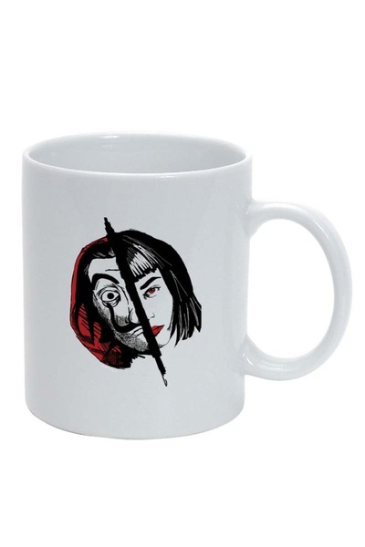 INOVATIX Cana alba personalizata, La Casa De Papel, alb, D1303, INOVATIX®. 330ml