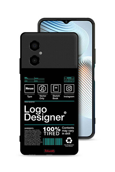 Tolwak Xiaomi Poco M4 5G Protective Case Cover Logo Designer Sticker