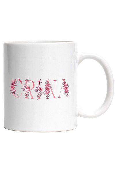 INOVATIX Personalized white mug, Name Crina, Floral, Colorful, Creative, Beautiful, Unique, INOVATIX®. 330ml