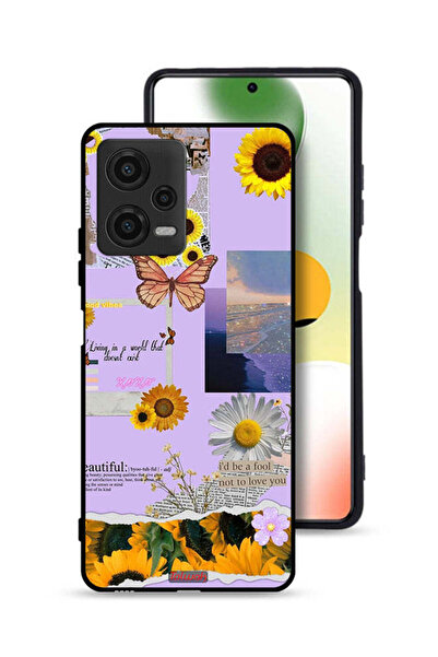 Tolwak Xiaomi Poco X5 Protective Case Cover Beautiful Sunflower Stickers
