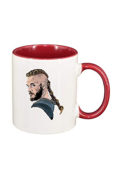 INOVATIX Cana alba personalizata, Vikingii, interior rosu-inchis, D1435, INOV...