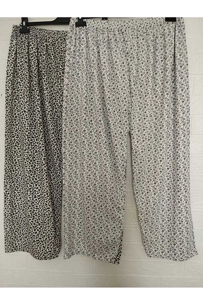 anne moda ankara Oversize, Full Summer, 100% Cotton, Pack of 2, Long, Pajama Bottom
