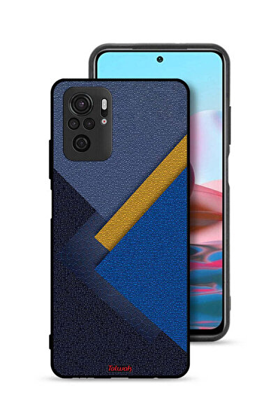 Tolwak غطاء حماية لهاتف شاومي ريدمي نوت 10 4G بنقشة مثلثات جلدية
