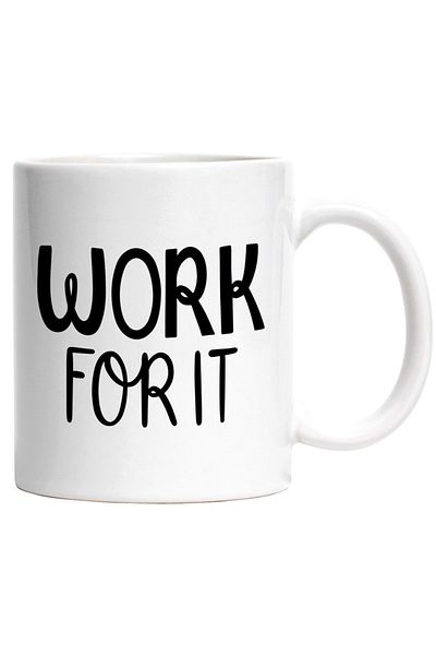 INOVATIX Cana alba personalizata, motivational Work for it - lucreaza pentru acest lucru, INOVATIX®. 330ml