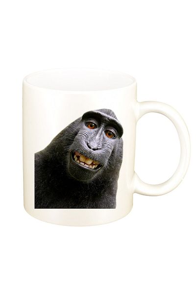 INOVATIX Personalized white mug, personalized, Monkey, white pearl, INOVATIX®. 330ml