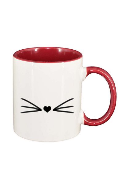 INOVATIX Personalized white mug, Heart, red interior, D272, INOVATIX®. 330ml