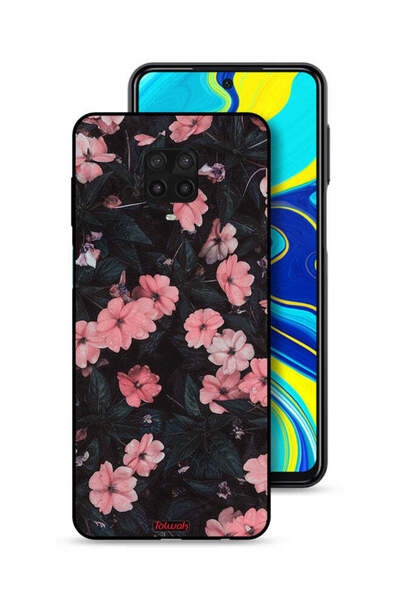 Tolwak غطاء حماية لهاتف شاومي ريدمي نوت 9 برو - لون الخوخ والورود الصغيرة