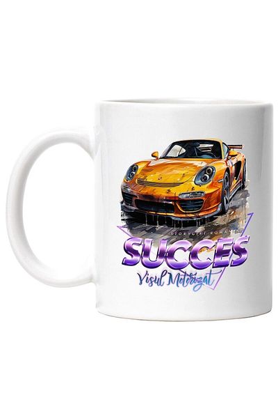 INOVATIX Personalized white mug, Message Success Motorized Dream, Triangle, Sports Car, INOVATIX®. 330ml