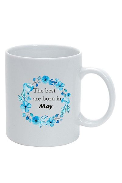 INOVATIX Personalized white mug, Flowers, The best are born in..., white, D1066, INOVATIX®. 330ml