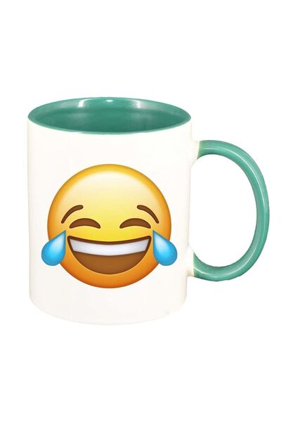 INOVATIX Cana alba personalizata, Emoji LOL, interior verde, D33, INOVATIX®. ...