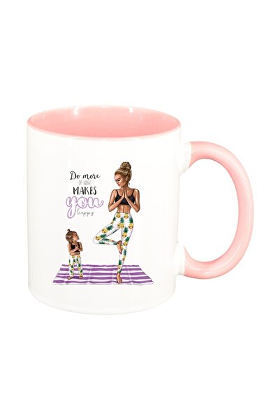 INOVATIX Cana alba personalizata, Princess, Mama Copil, Fetita, interior roz,...