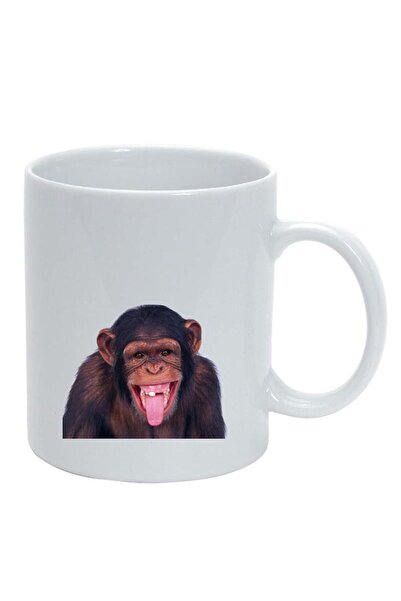 INOVATIX Персонализирана бяла чаша, Маймунка, бяла, D176, INOVATIX®. 330 мл