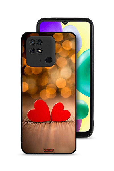Tolwak غطاء حماية لهاتف شاومي ريدمي 10 سي بتصميم قلبين جميلين