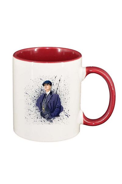 INOVATIX Personalized white mug, Peaky Blinders, dark red interior, D1308, INOVATIX®. 330ml