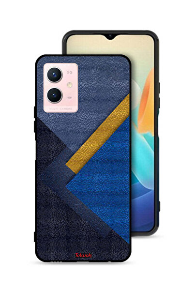 Tolwak غطاء حماية جلدي بنقشة مثلثات لهاتف Vivo Y33s 5G