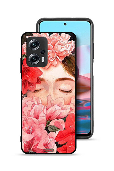 Tolwak غطاء حماية لهاتف شاومي ريدمي نوت 11T برو 5G، وجه فتاة مختبئة في فن الزهور