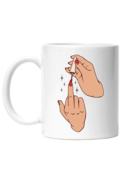 INOVATIX Cana alba personalizata, Mana, Oja, Stele, Unghii, Deget, Pensula, INOVATIX®. 330ml