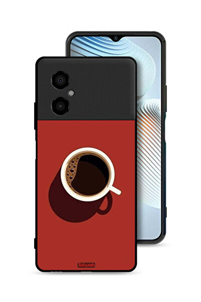Tolwak Xiaomi Poco M4 5G Protective Case Cover Coffee Cup Art