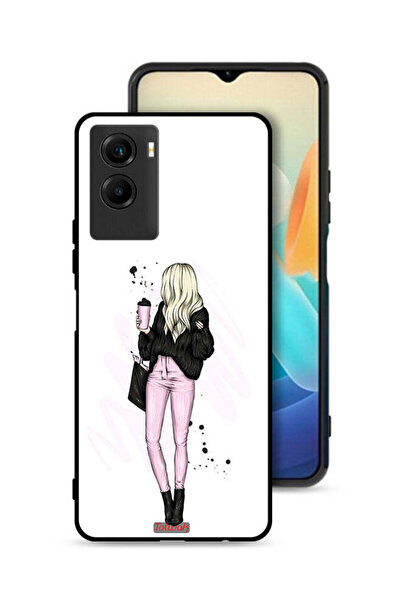 Tolwak غطاء حماية لهاتف Vivo Y55s 5G (2021) بتصميم فتاة تحمل كوب قهوة
