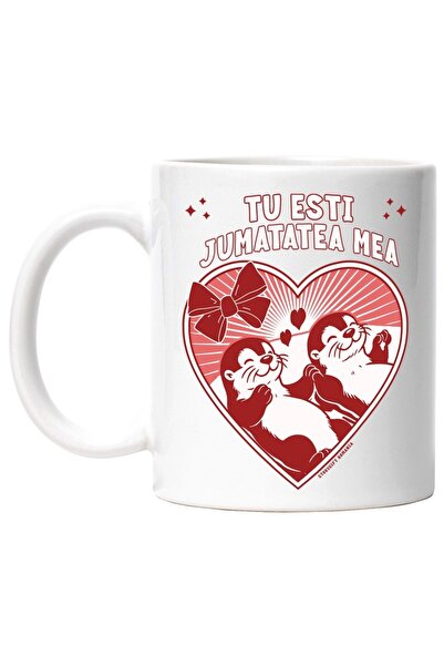 INOVATIX Персонализирана бяла чаша, два влюбени тюлена, ти си моята друга пол...