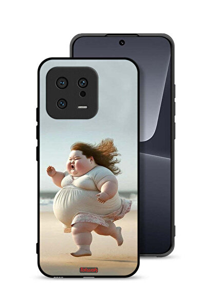 Tolwak غطاء حماية لهاتف Xiaomi 13 مطبوع عليه صورة فتاة سمينة تركض