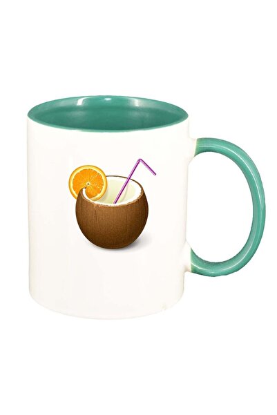 INOVATIX Персонализирана бяла чаша, Коктейл, зелена вътрешност, D359, INOVATI...