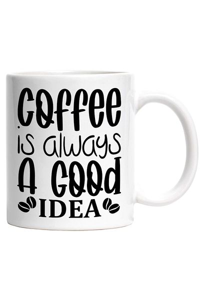 INOVATIX Personalized white mug, Coffee is always a good idea - caffeine, INOVATIX®. 330ml