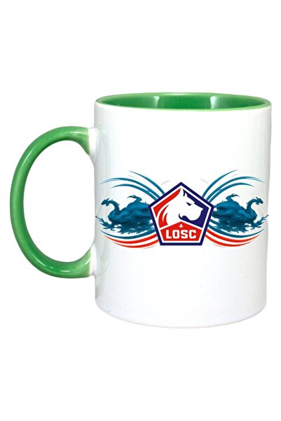 INOVATIX Персонализиран бял бастун, Lille Losc Франция, зелена дръжка и интер...