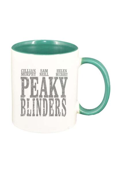 INOVATIX Personalized white mug, Peaky Blinders, green interior, D1310, INOVA...