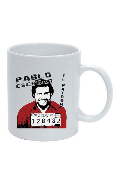 INOVATIX Cana alba personalizata, Narcos - Pablo Escobar, alb, D1344, INOVATIX®. 330ml